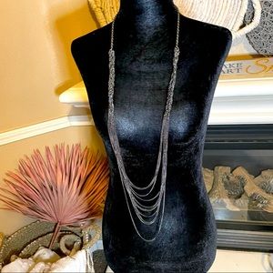 Long Twist Chain Metal Necklace